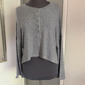 Express Gray Waffle Knit Crop Top 💖